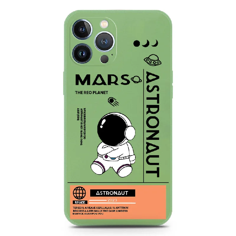 Astronaut Series Soft Phone Case - Silica Gel Case - LightGreen - iPhone 13 Pro Max