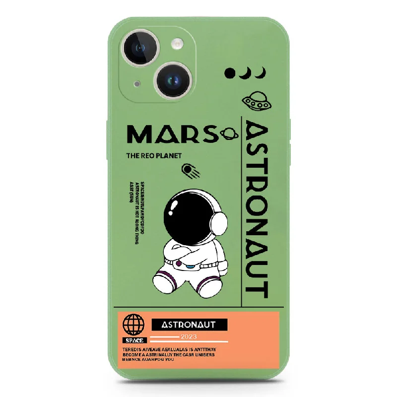 Astronaut Series Soft Phone Case - Silica Gel Case - LightGreen - iPhone 14