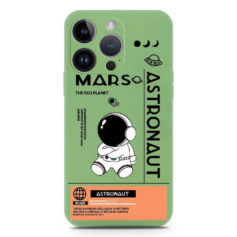 Astronaut Series Soft Phone Case - Silica Gel Case - LightGreen - iPhone 14 Pro Max