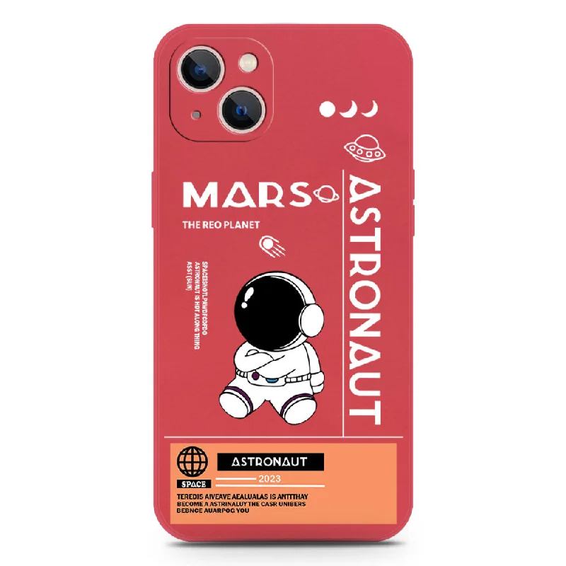 Astronaut Series Soft Phone Case - Silica Gel Case - Red - iPhone 13 Mini