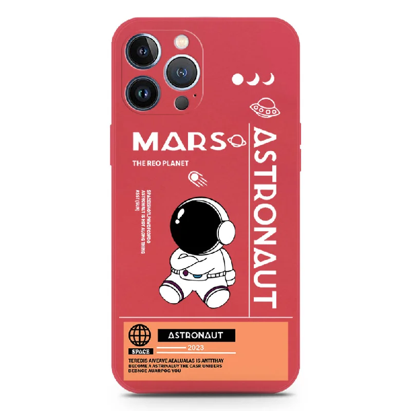 Astronaut Series Soft Phone Case - Silica Gel Case - Red - iPhone 13 Pro Max