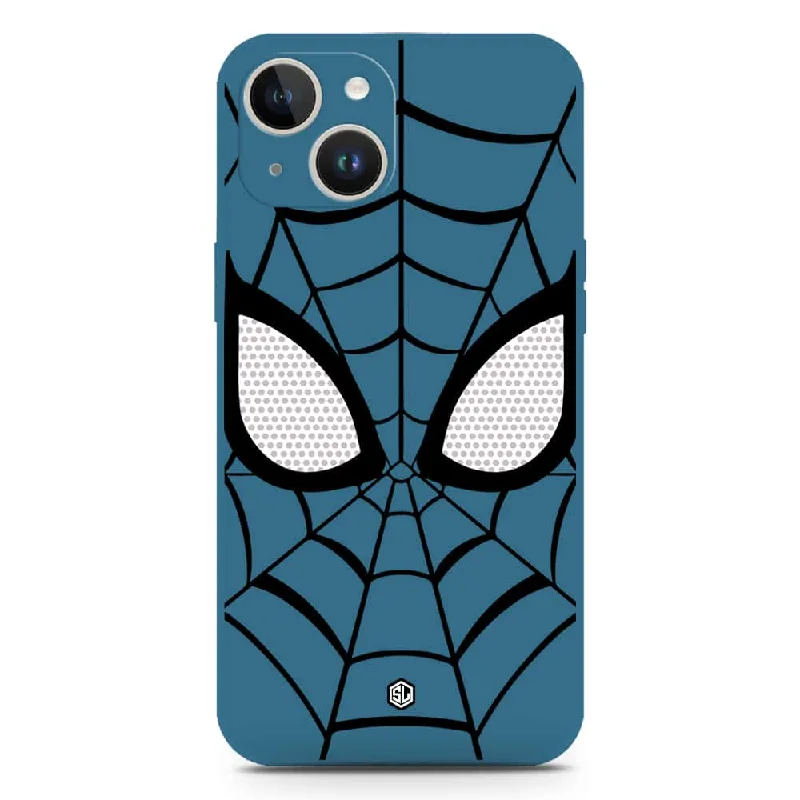 Cool Spider Design Soft Phone Case - Silica Gel Case - Blue - iPhone 14