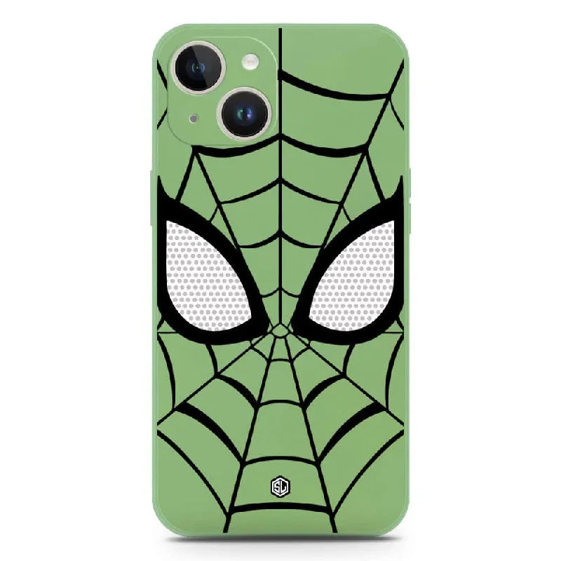 Cool Spider Design Soft Phone Case - Silica Gel Case - LightGreen - iPhone 14