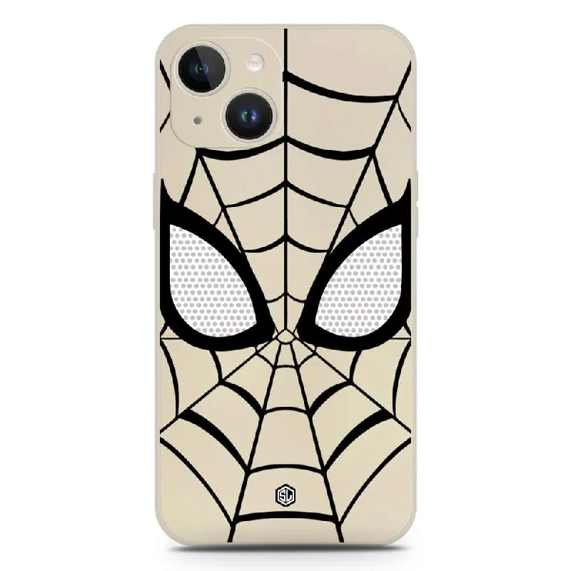 Cool Spider Design Soft Phone Case - Silica Gel Case - Offwhite - iPhone 14