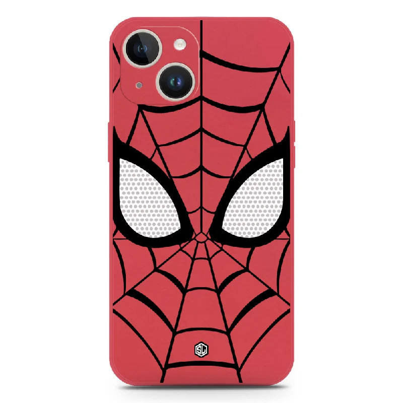 Cool Spider Design Soft Phone Case - Silica Gel Case - Dark Red - iPhone 14 Plus