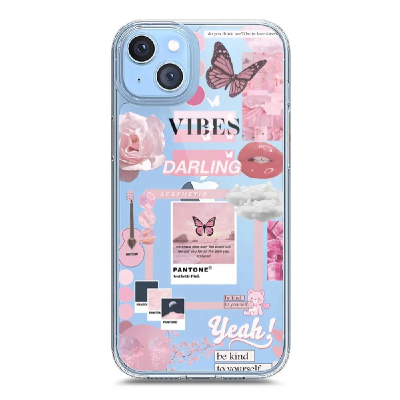 Pink Aesthetic Design Soft Phone Case - Crystal Clear Case - iPhone 14