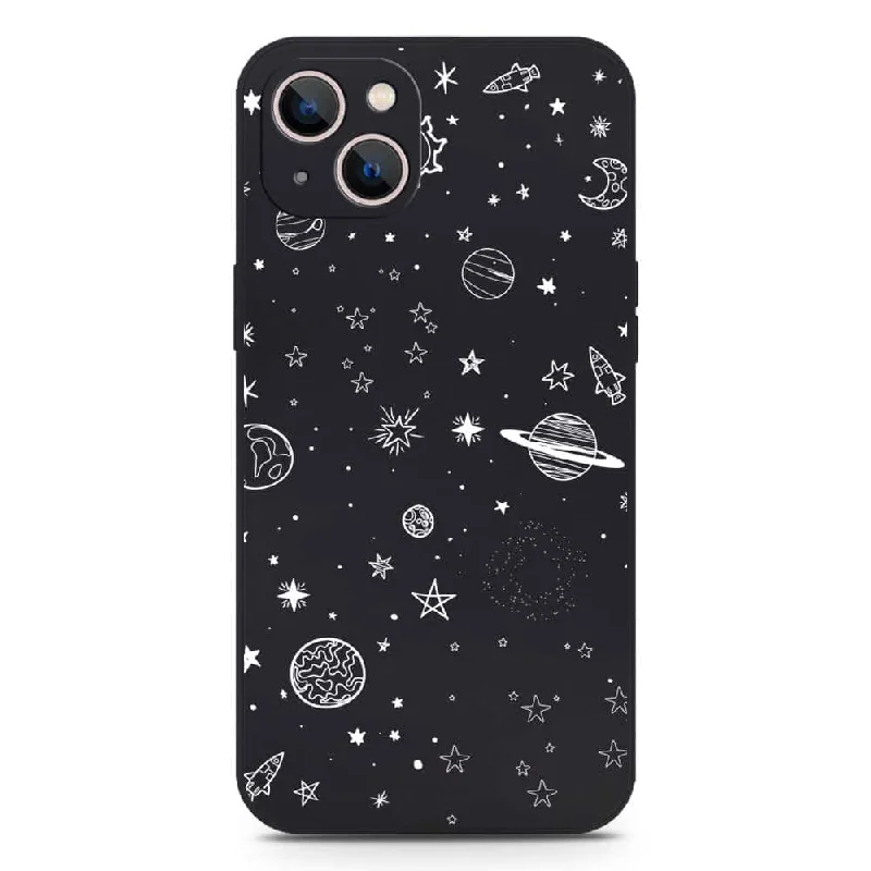 Stardust Dreams Design Soft Phone Case - Silica Gel Case - Black - iPhone 13 Mini