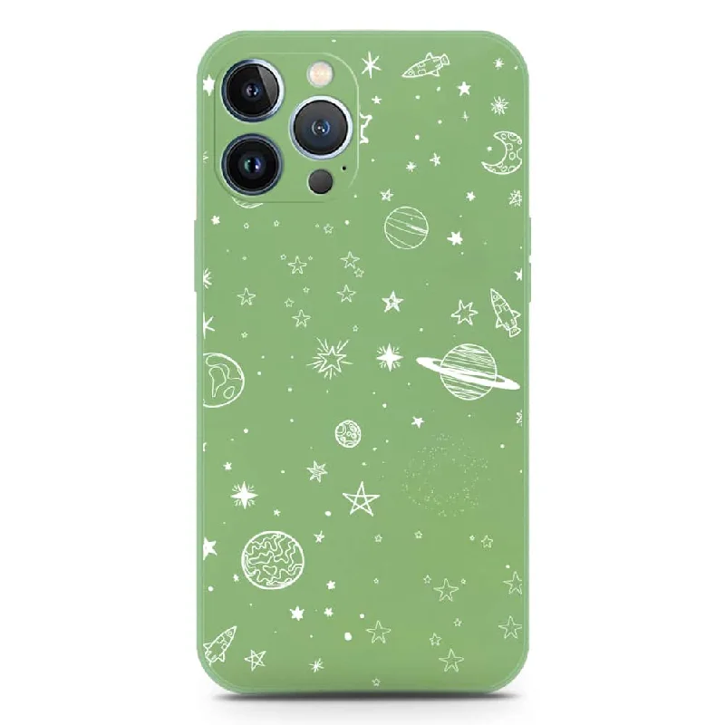 Stardust Dreams Design Soft Phone Case - Silica Gel Case - LightGreen - iPhone 13 Pro Max