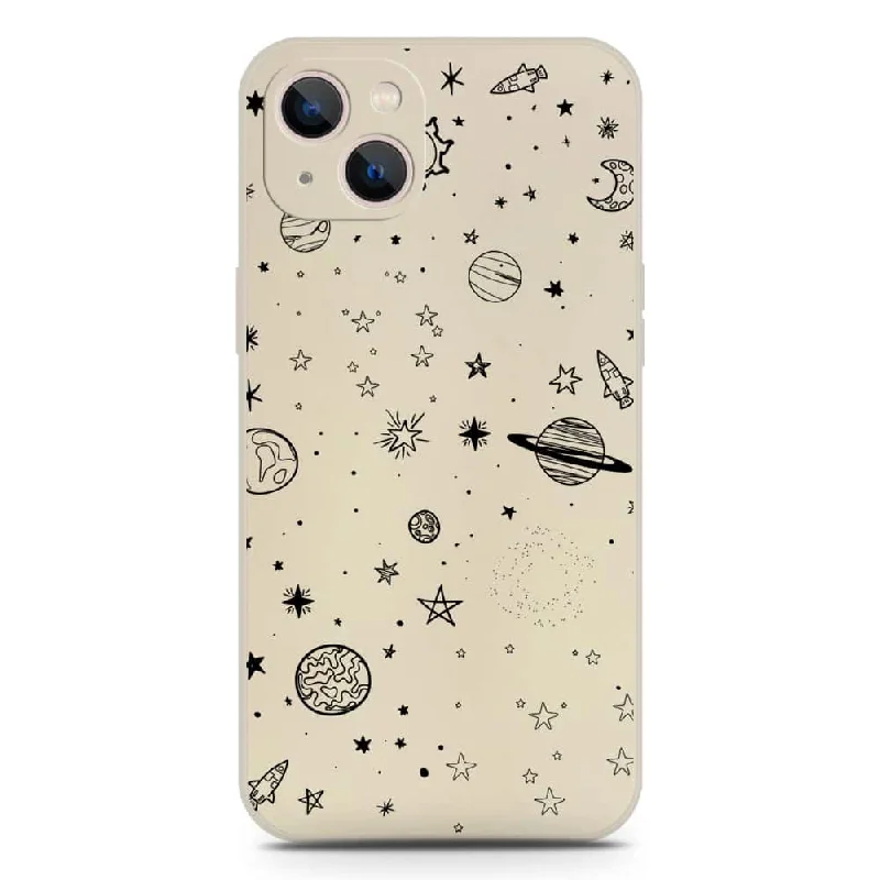 Stardust Dreams Design Soft Phone Case - Silica Gel Case - Offwhite - iPhone 13 Mini