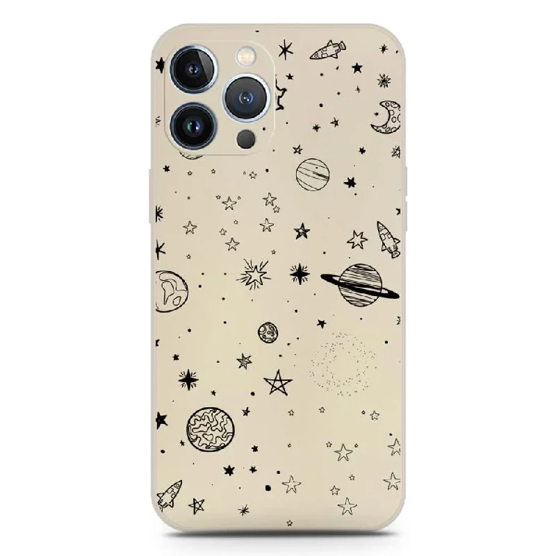 Stardust Dreams Design Soft Phone Case - Silica Gel Case - Offwhite - iPhone 13 Pro Max