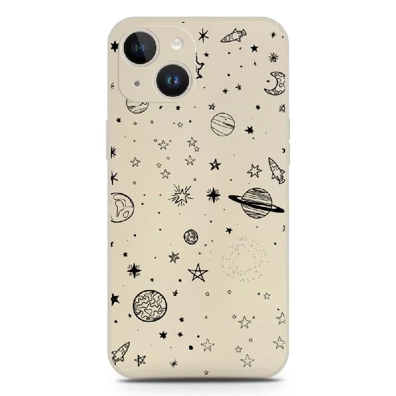 Stardust Dreams Design Soft Phone Case - Silica Gel Case - Offwhite - iPhone 14